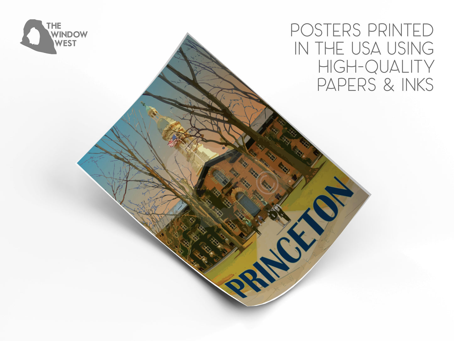 Princeton New Jersey Print, Princeton Nassau Hall Poster