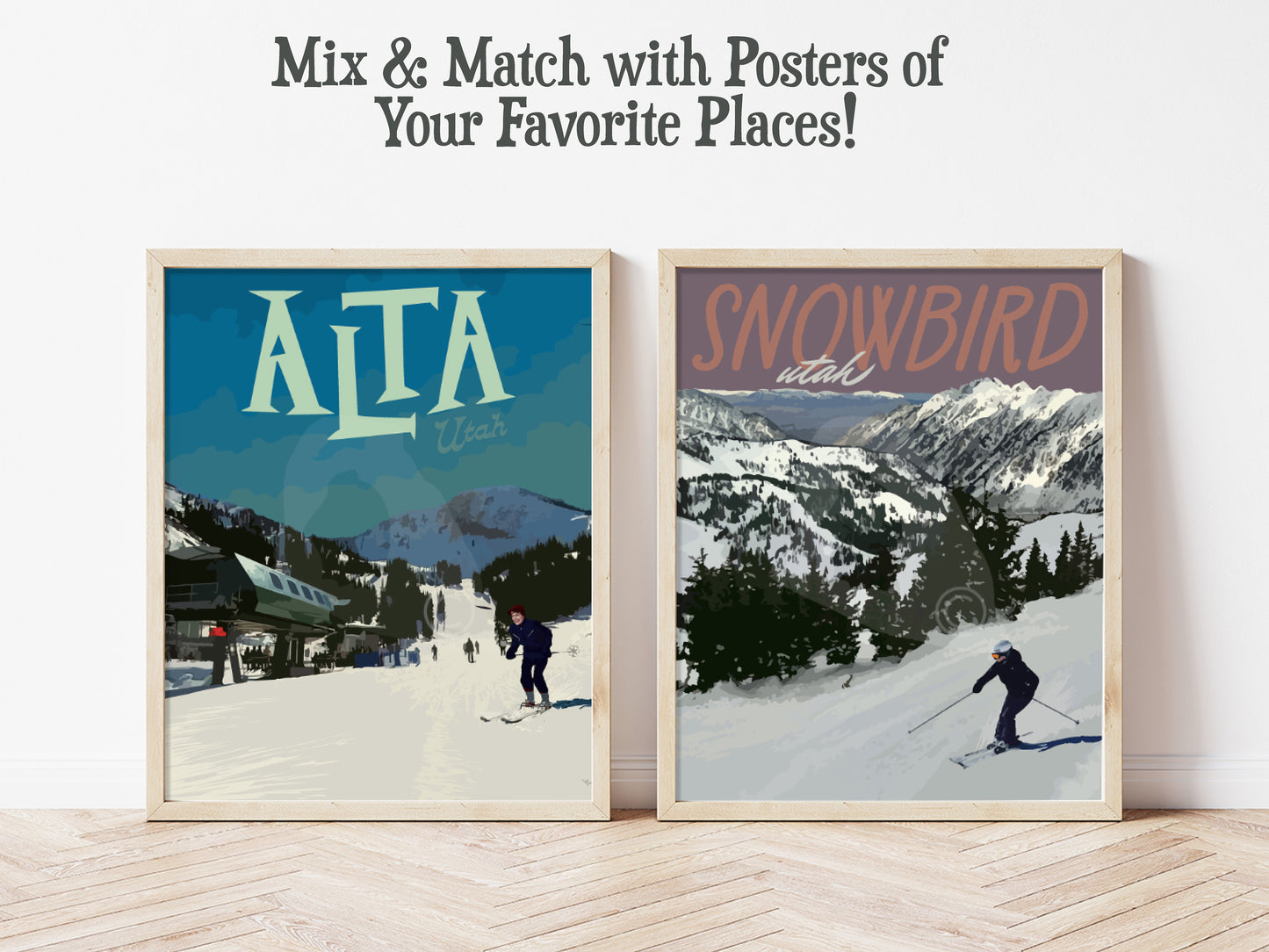 Snowbird Utah Ski Vintage Style Travel Print