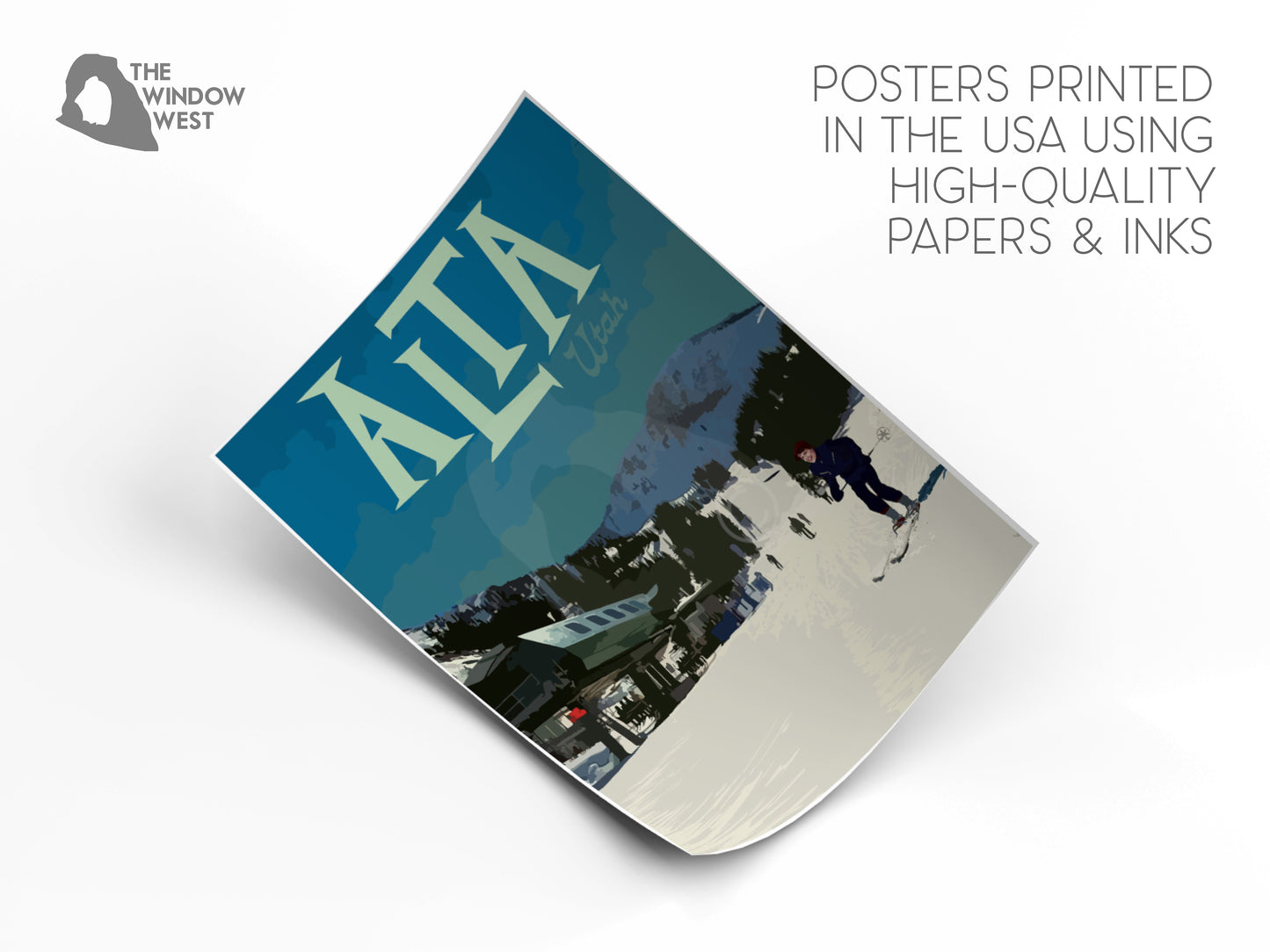 Alta Utah Ski Vintage Style Travel Print