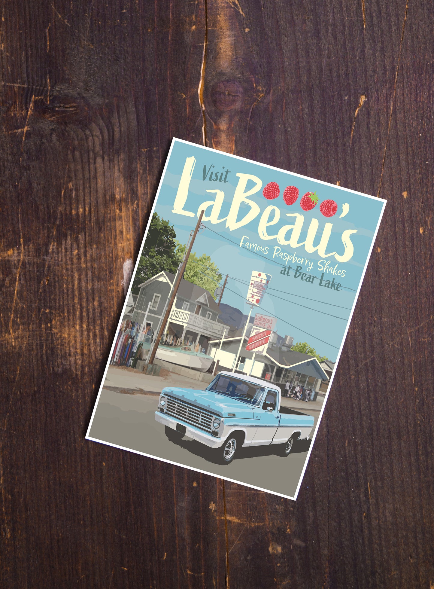 Bear Lake Raspberry Shakes Poster, Bear Lake Poster, Garden City Print, Bear Lake Vintage Style Art