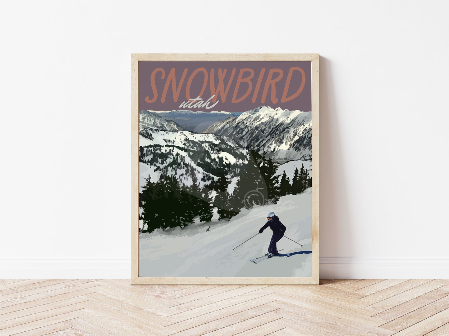 Snowbird Utah Ski Vintage Style Travel Print