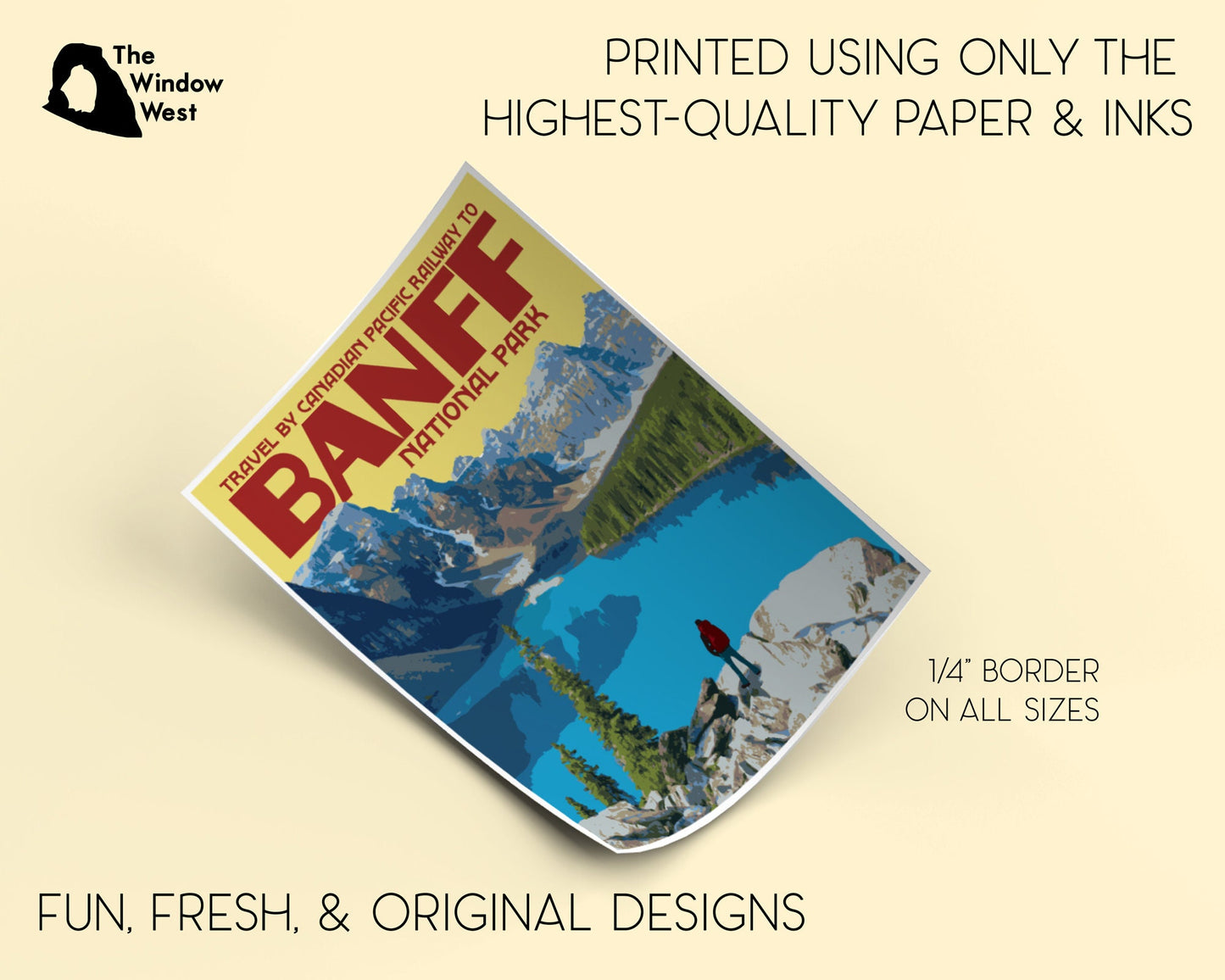 Banff National Park Travel Poster, Banff Canada National Park Print, Banff Vintage Style Travel Art