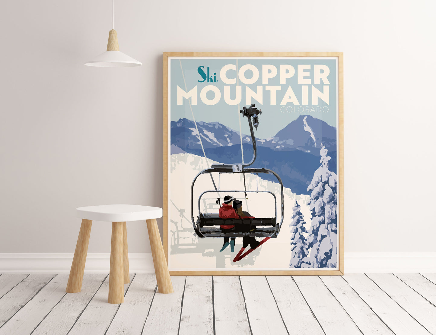 Copper Mountain Colorado Print, Ski Copper Mountain Poster, Colorado Vintage Style Travel Art