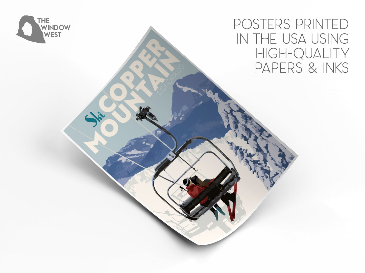 Copper Mountain Colorado Print, Ski Copper Mountain Poster, Colorado Vintage Style Travel Art
