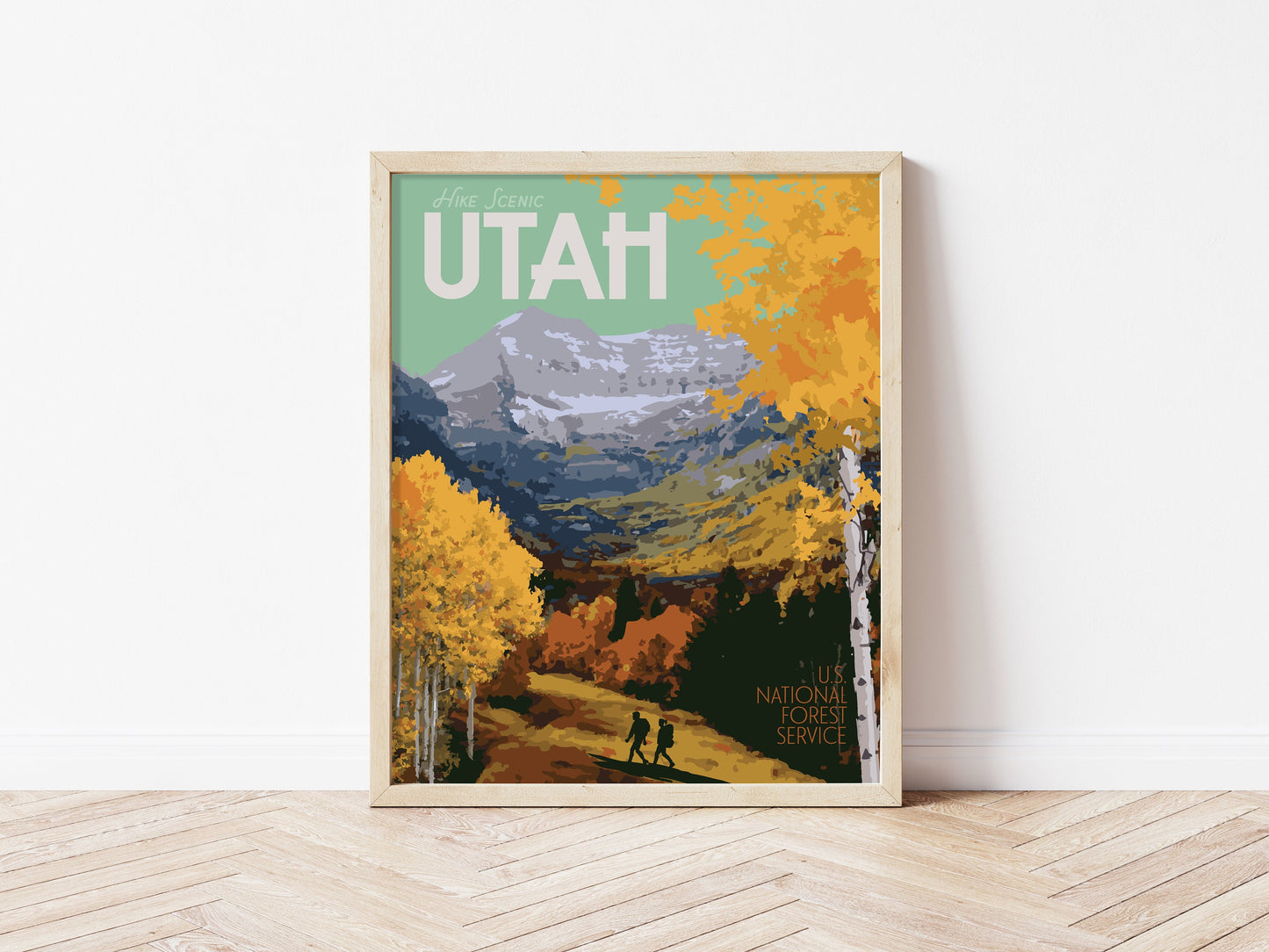 Utah Timpanogos Print, Timpanogos Hiking Poster, Mount Timpanogos, Utah Mountains Vintage Style Travel Art