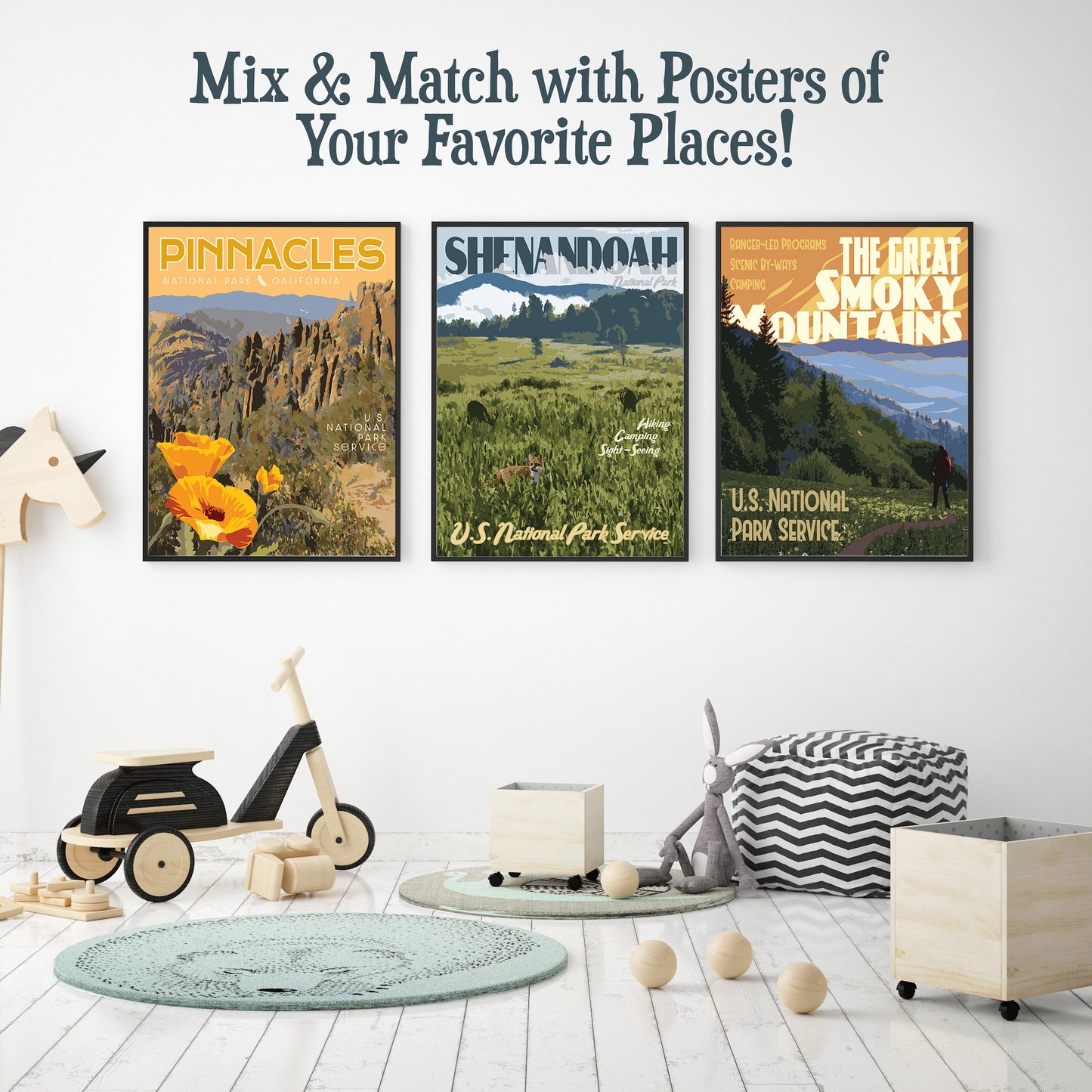 Pinnacles National Park Print, Pinnacles National Park California Poster, Vintage Style Travel Art