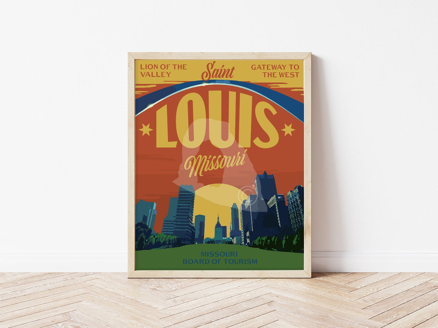 Gateway Arch National Park Print, Saint Louis Missouri Gateway Arch Poster, Missouri Vintage Style Art