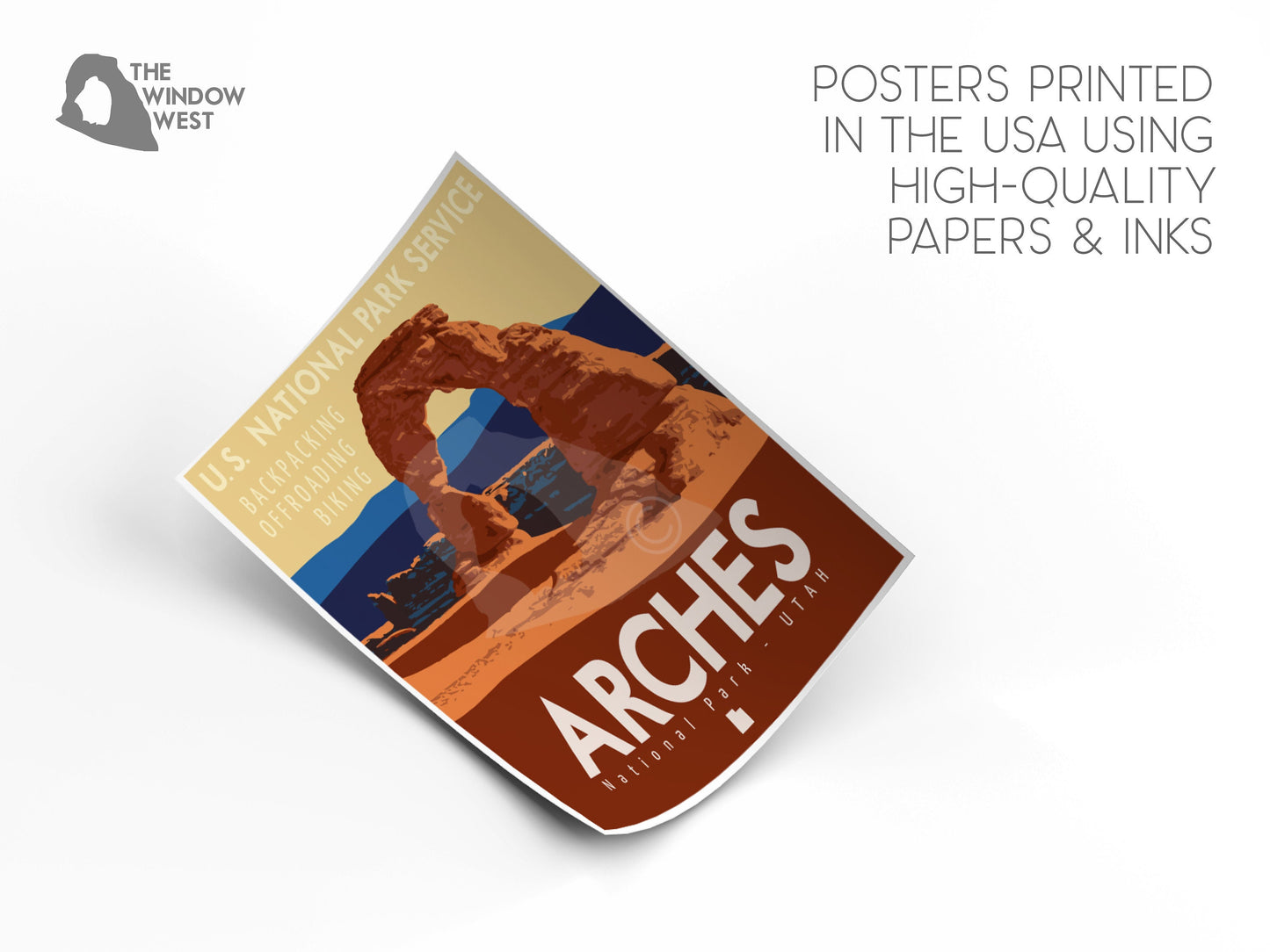 Arches National Park Travel Poster, Arches National Park Print, Vintage Travel Poster, National Park Poster