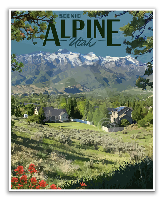 Alpine Utah Lone Peak Mountain Print