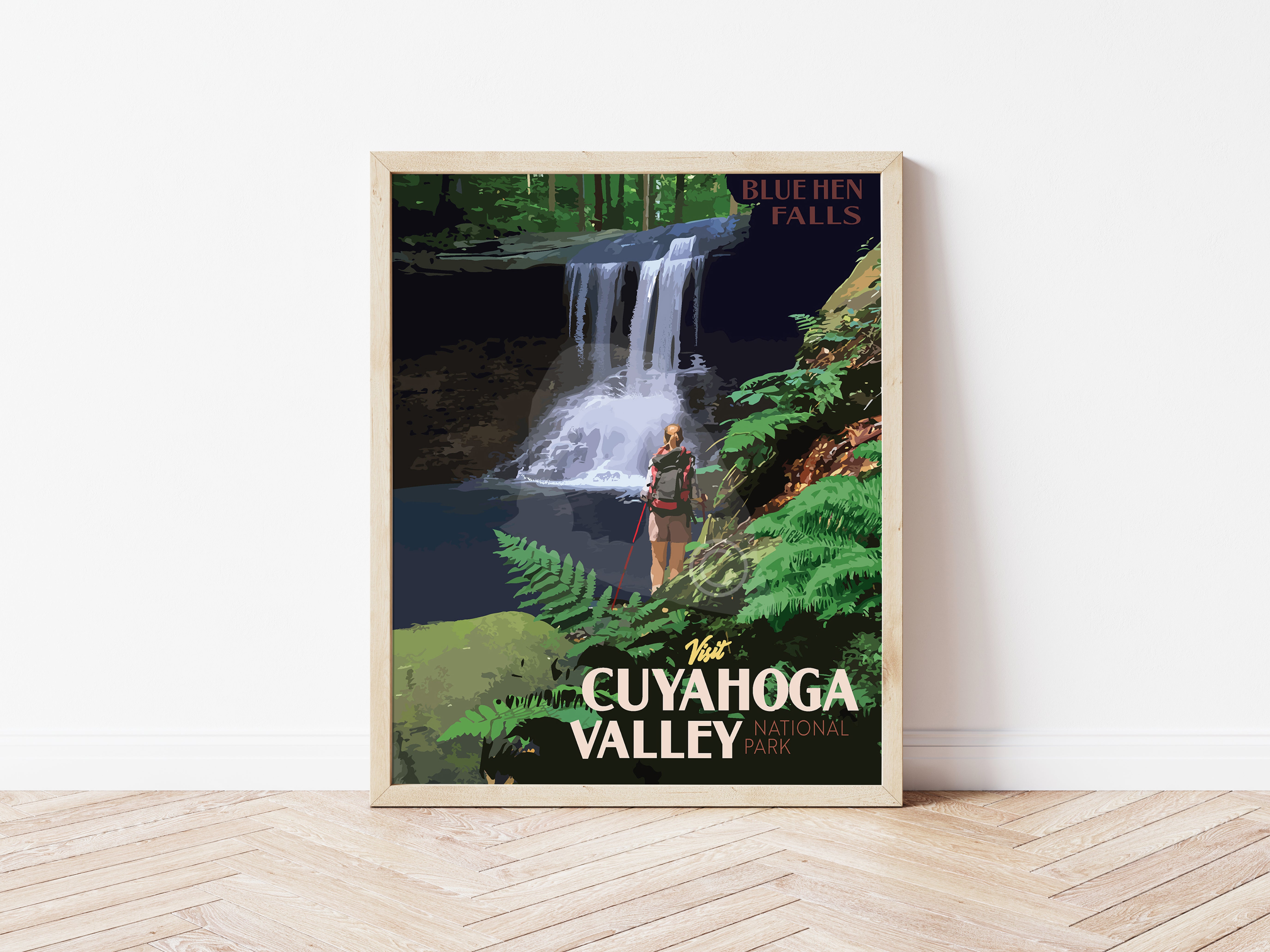 Cuyahoga Valley National Park Print, Cuyahoga National Park Poster, Blue Hen Falls Travel Poster