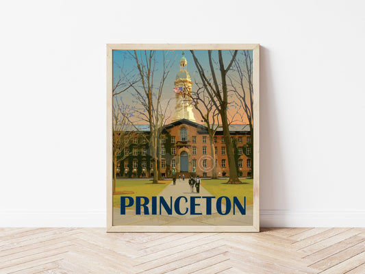 Princeton New Jersey Print, Princeton Nassau Hall Poster