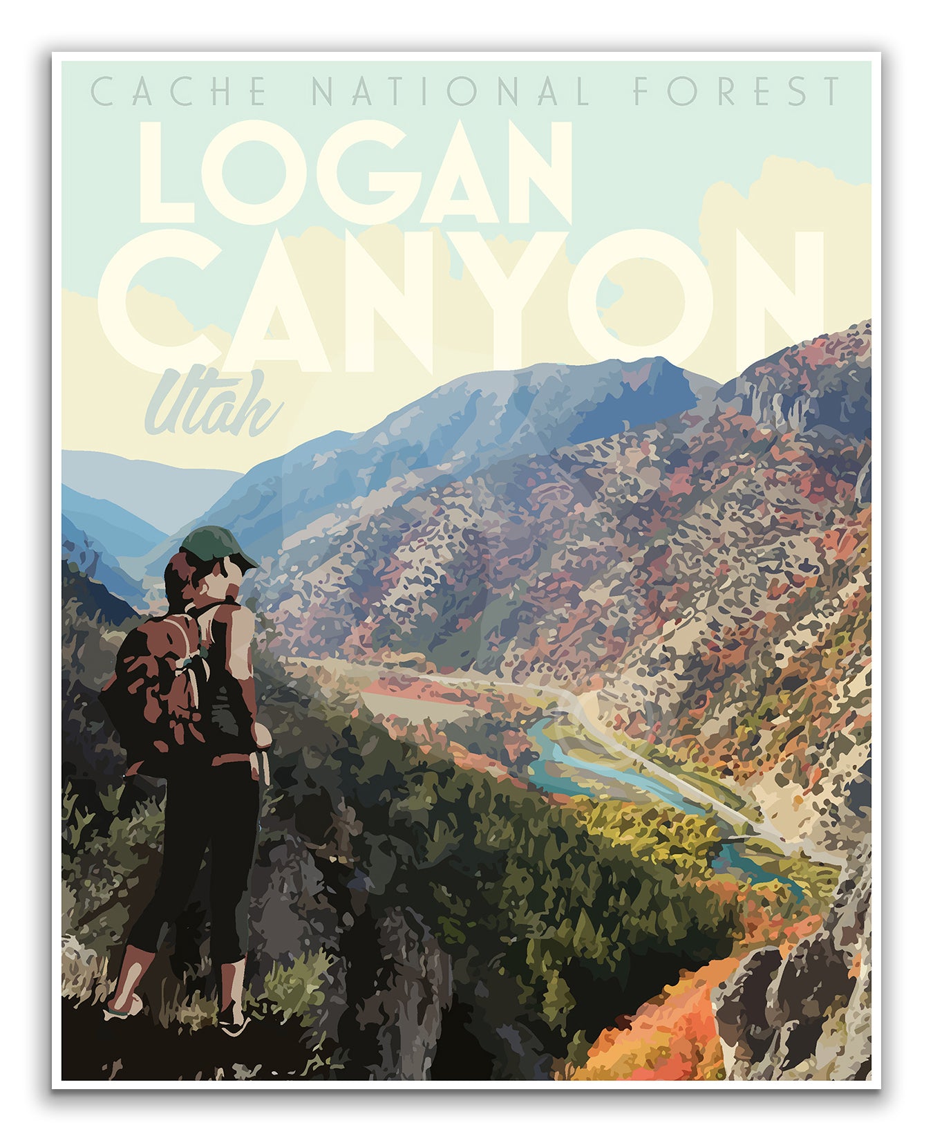 Logan Canyon Utah Print, Logan Canyon Hiking Poster, Utah Hiking Print, Logan Canyon Art