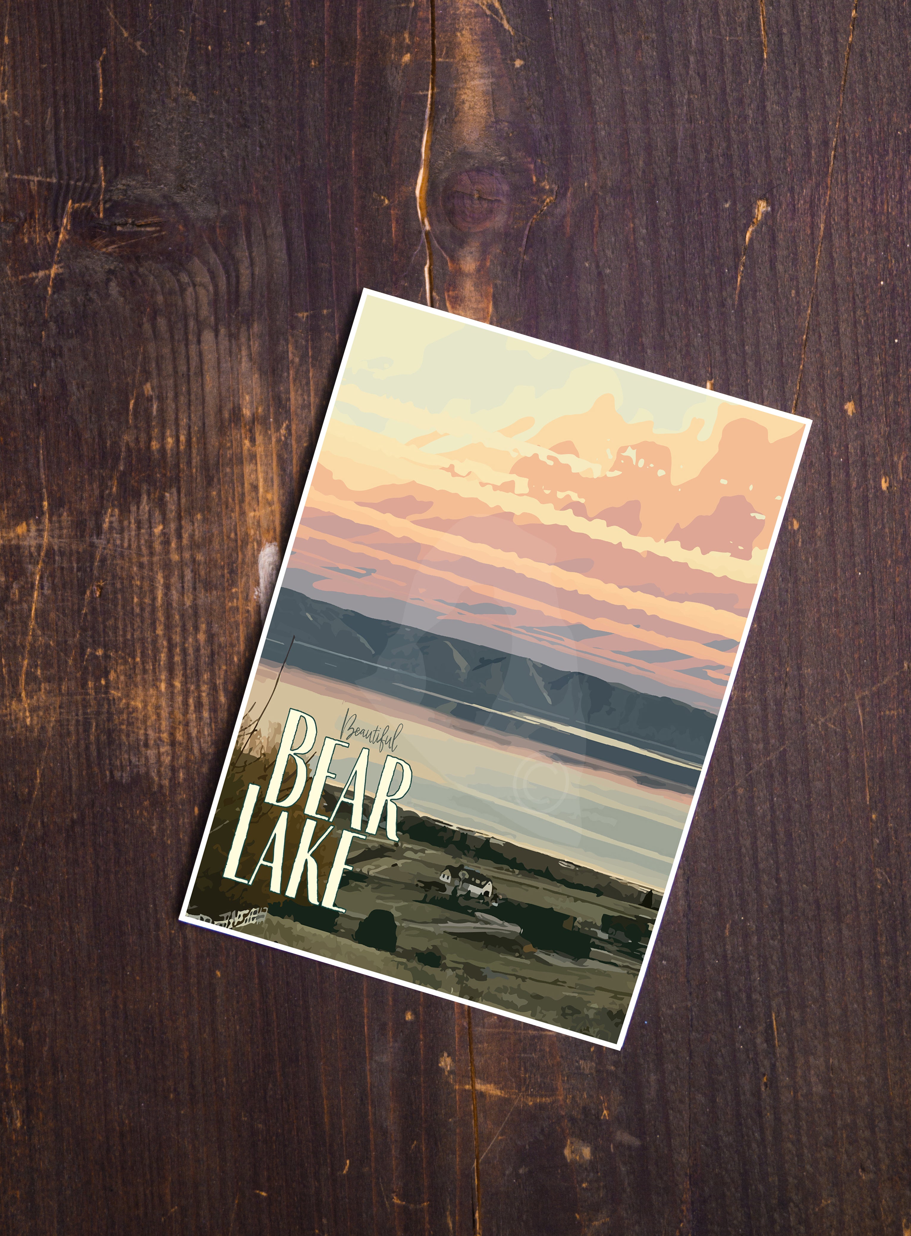 Bear Lake Poster, Bear Lake Sunset Print, Beautiful Bear Lake Idaho Art