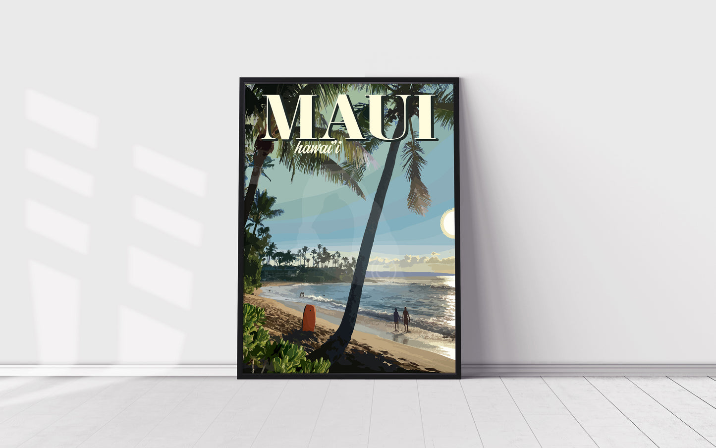 Maui Hawaii , Maui Beach Vintage Style Travel Print