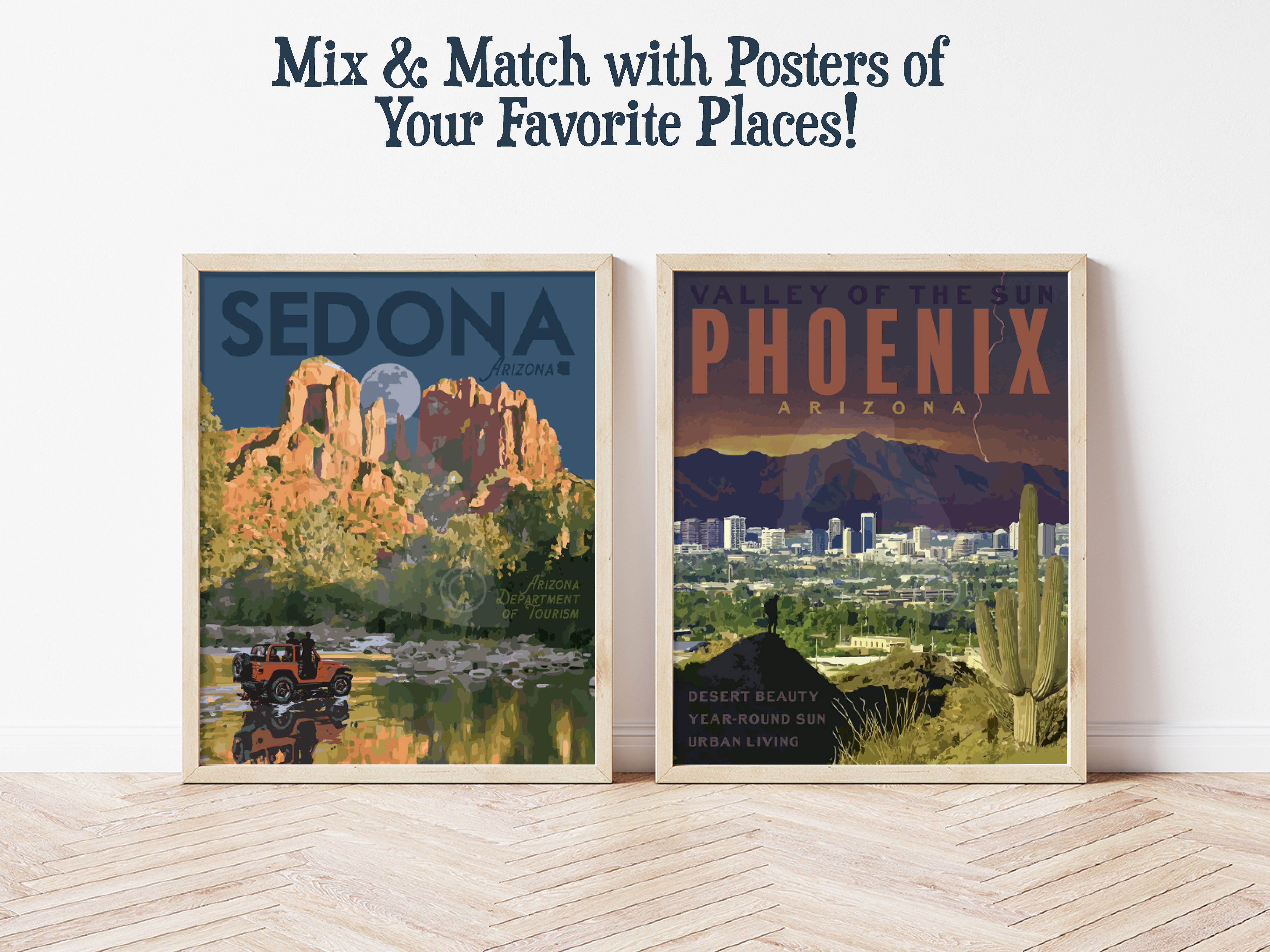 Phoenix Arizona Print, Phoenix Hiking Travel Print