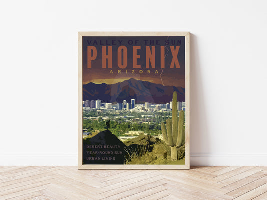 Phoenix Arizona Print, Phoenix Hiking Travel Print