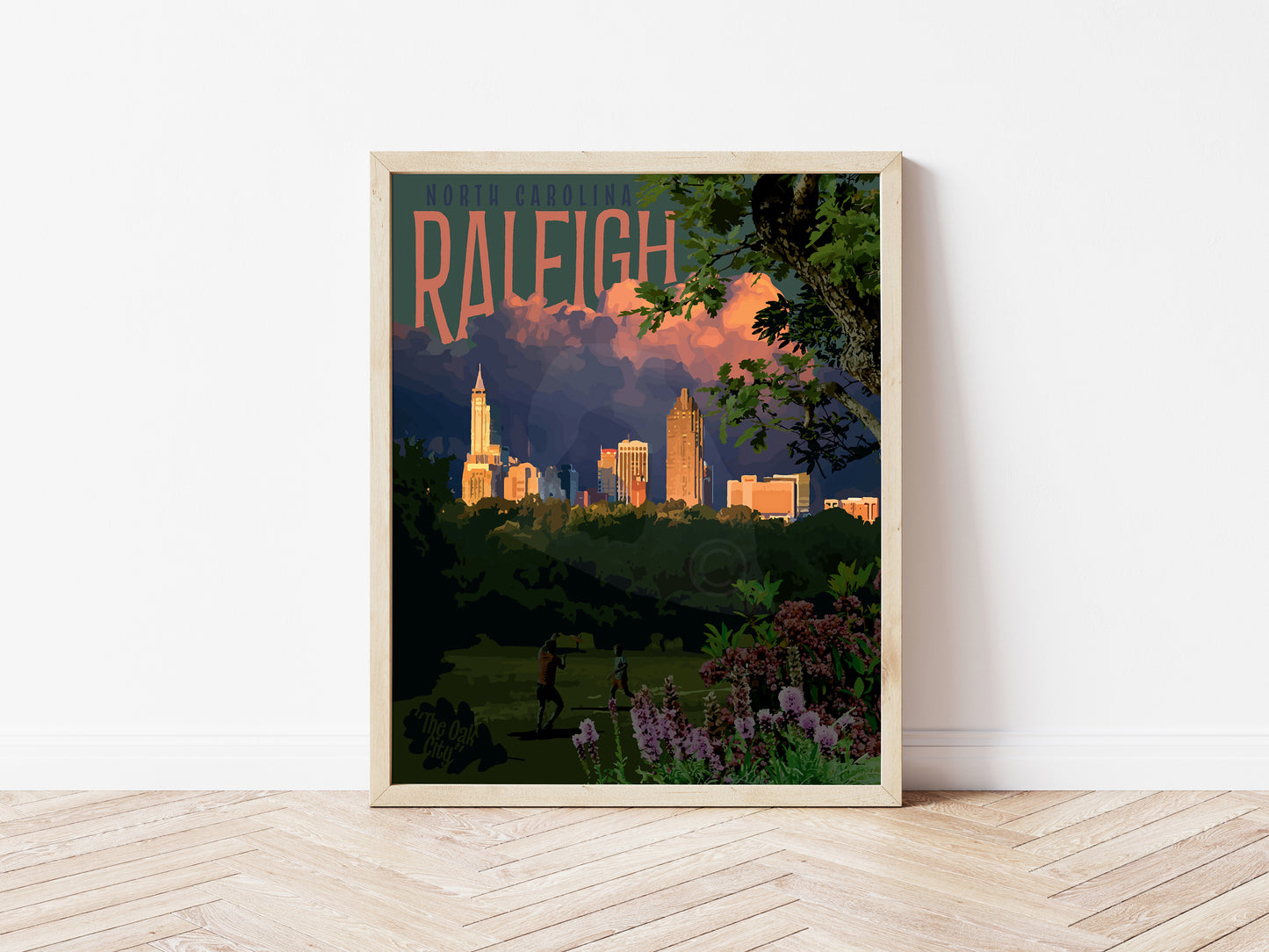 Raleigh North Carolina Print, Raleigh Vintage Style Poster