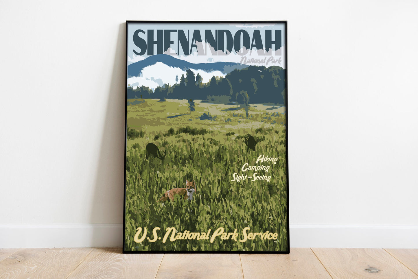 Shenandoah National Park Print, Shenandoah Virginia Poster, Vintage Style Travel Art