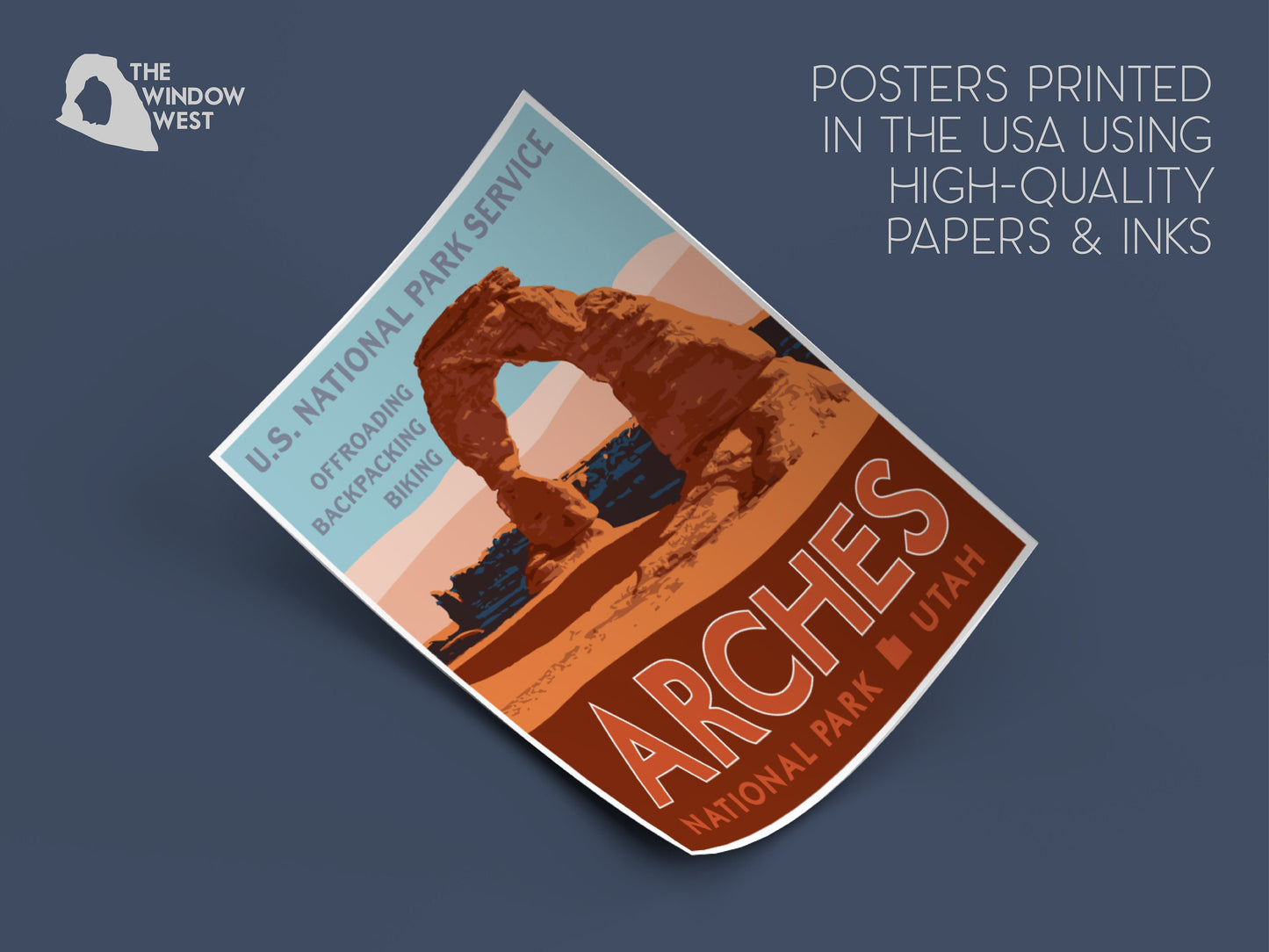 Arches National Park Travel Poster, Utah National Park Travel Print, Arches National Park Print, Vintage Travel Poster, National Park Poster