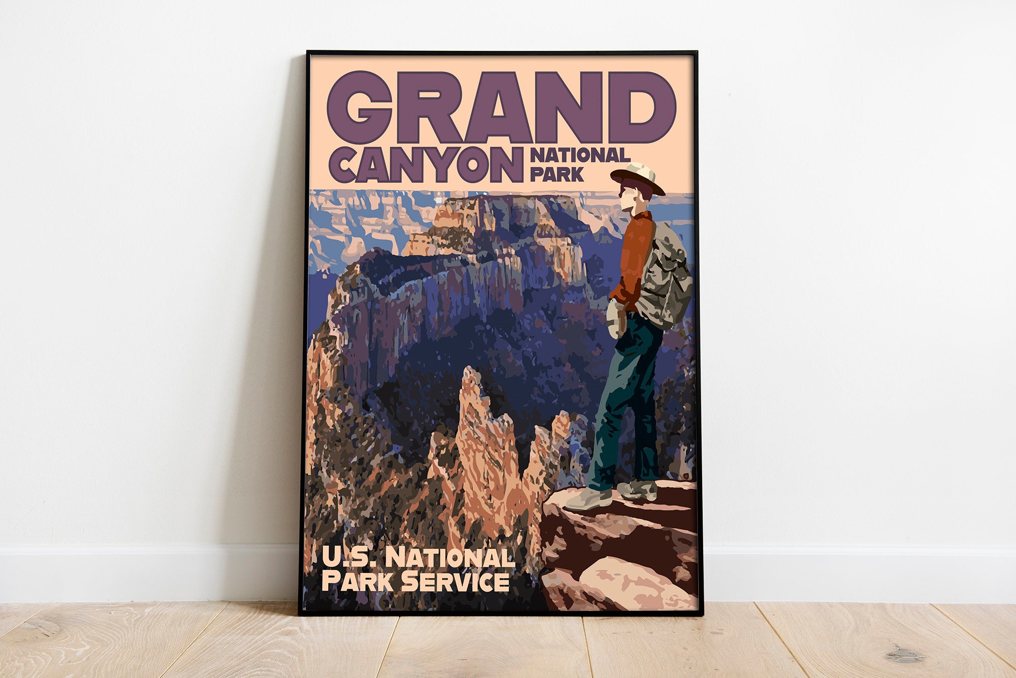 Grand Canyon National Park Print, Grand Canyon Poster, Vintage Style Travel Art