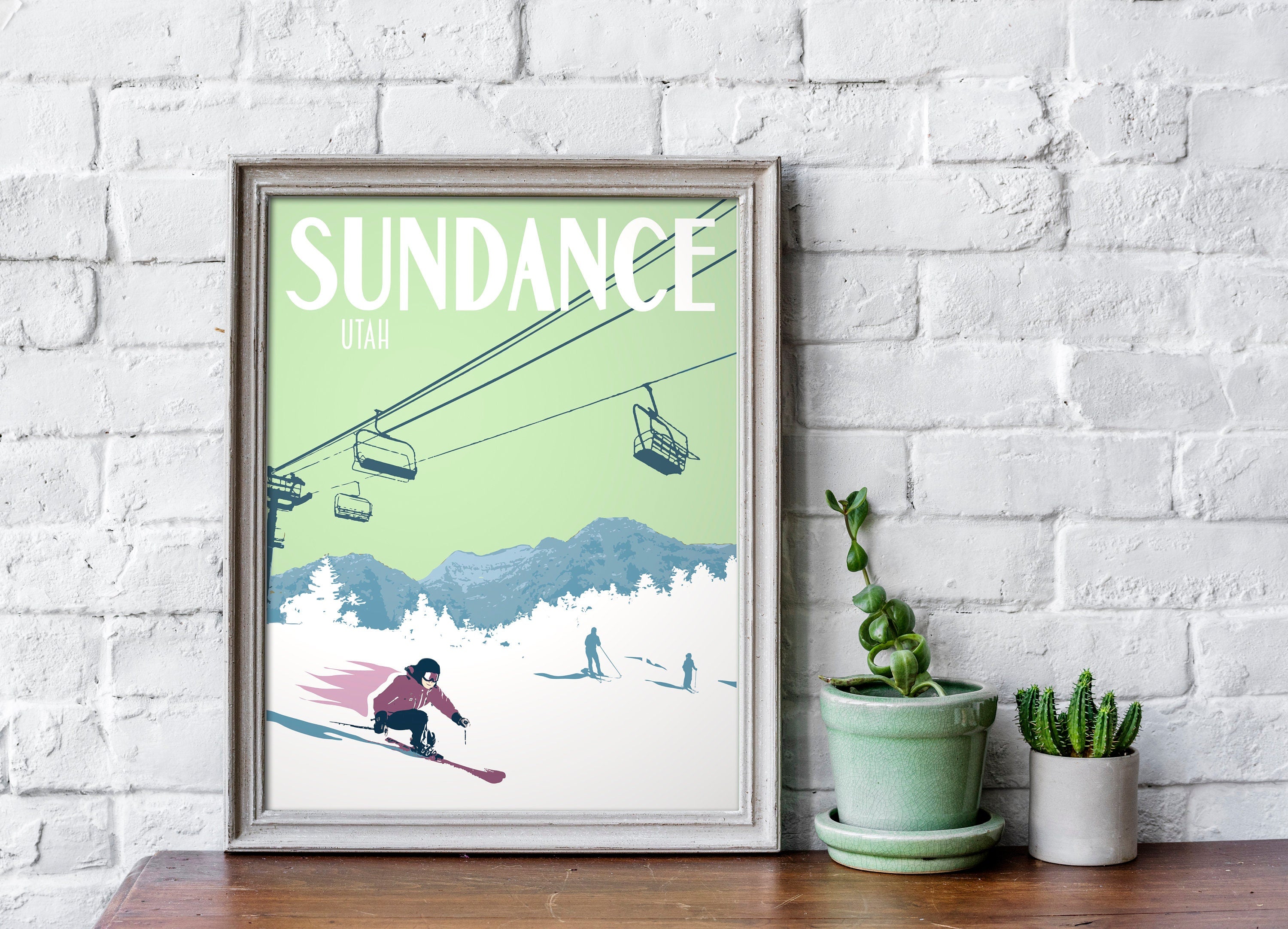 Ski Travel Prints, Sundance Poster, Park City Poster, Copper Mountain Poster, Ski Vintage Style Travel Art, Three Print Value Set