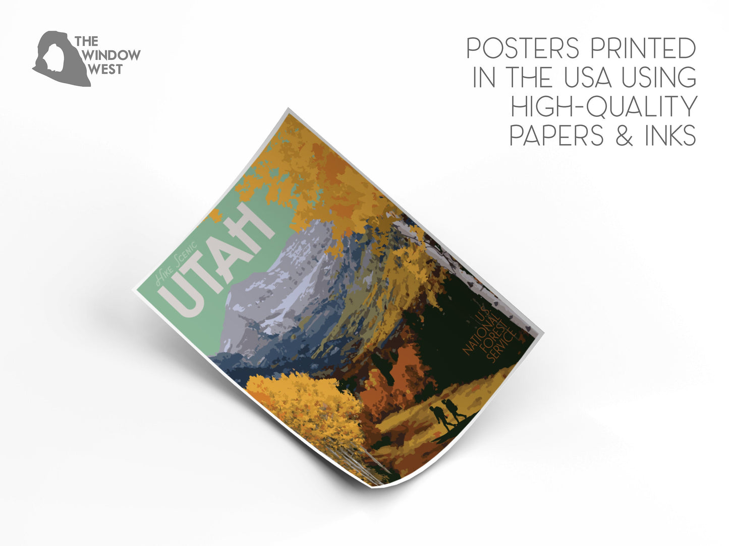 Utah Timpanogos Print, Timpanogos Hiking Poster, Mount Timpanogos, Utah Mountains Vintage Style Travel Art