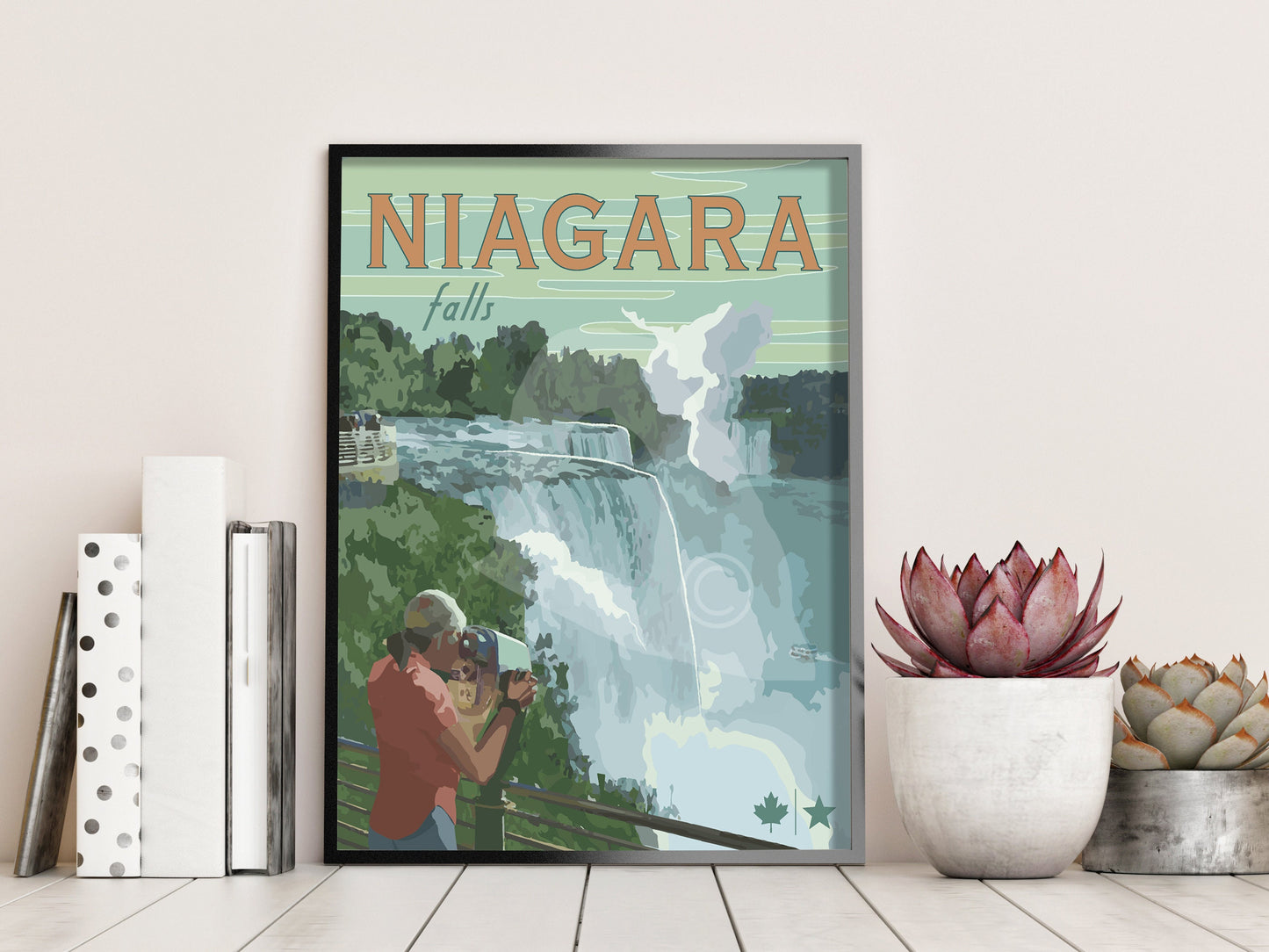 Niagara Falls State Park Print, Niagara Falls Print, Vintage Style Travel Art