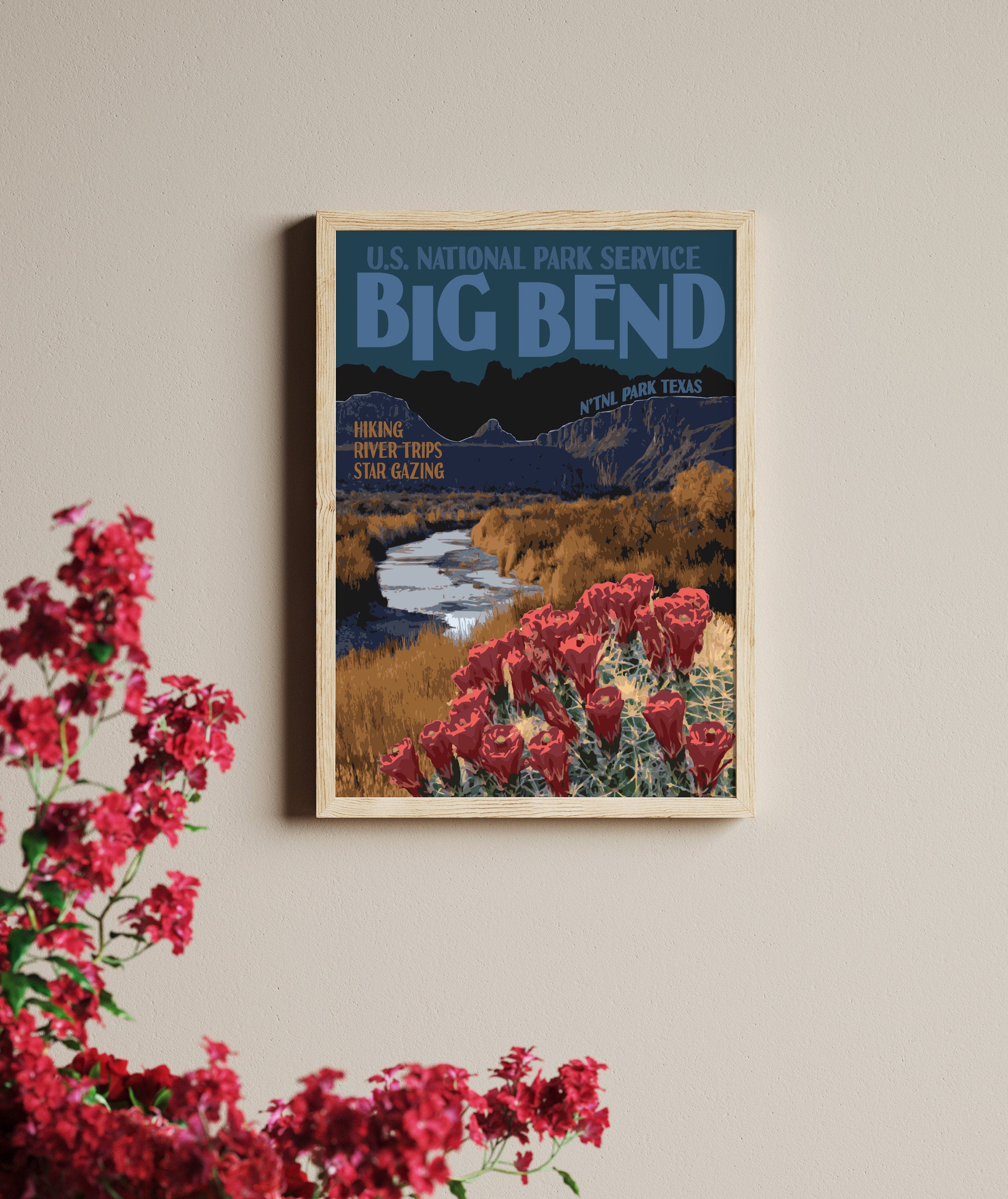 Big Bend National Park Poster, Big Bend Texas Print, Vintage Travel Poster, National Park Print