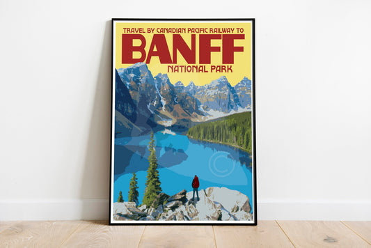 Banff National Park Travel Poster, Banff Canada National Park Print, Banff  Vintage Style Travel Art