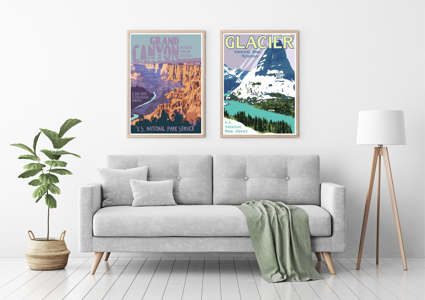Grand Canyon National Park Print, Grand Canyon Poster, Vintage Style National Park Travel Art