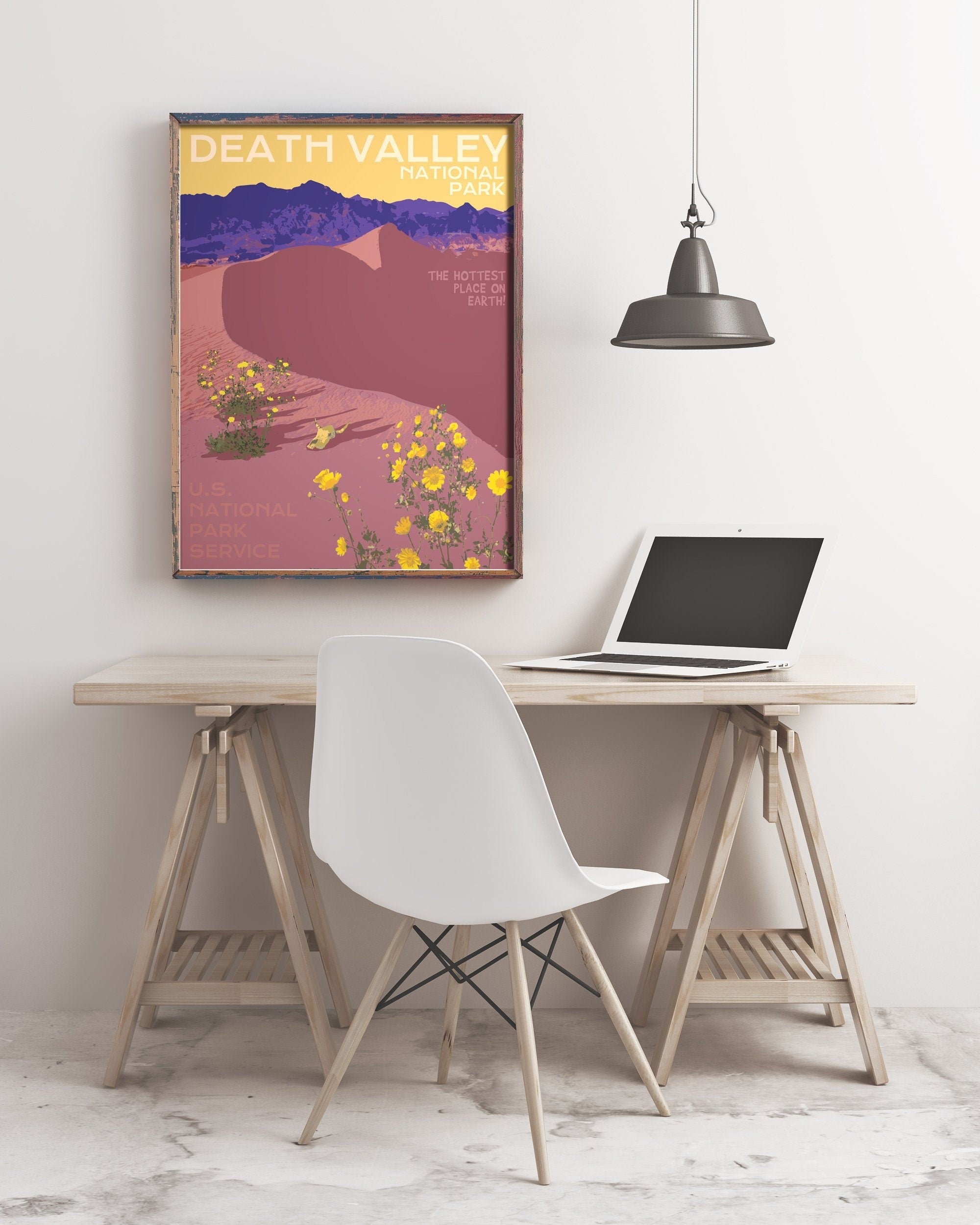 Death Valley National Park Print, California Death Valley Poster, California Vintage Style Travel Art