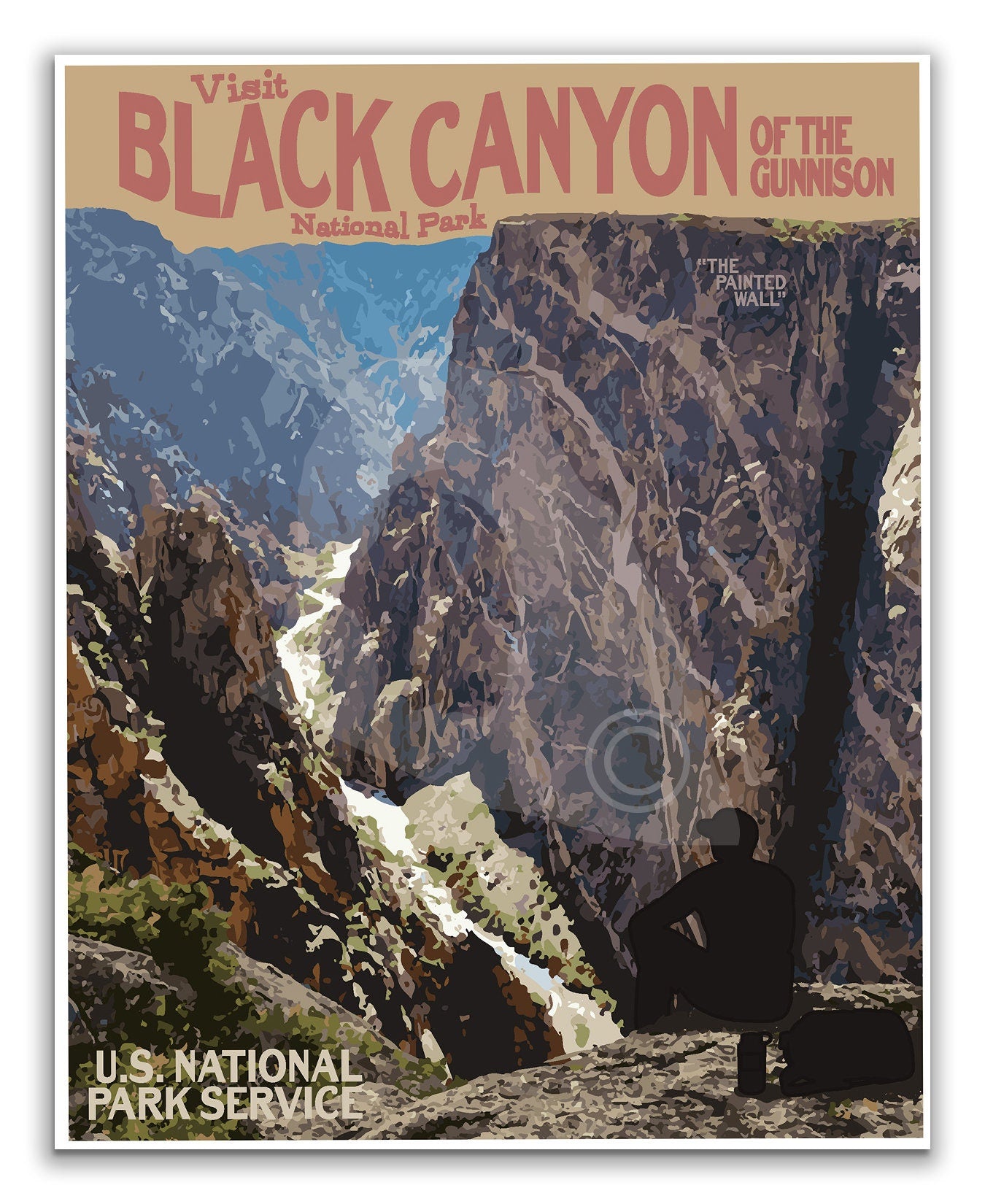 Black Canyon of the Gunnison National Park Poster, National Park Print, Colorado Vintage Style Travel Poster